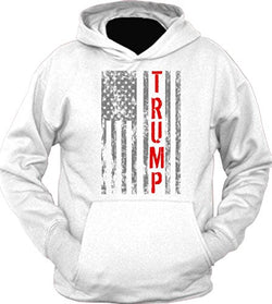 Donald Trump President Vintage USA Flag Hoodie (M, White)