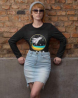 CityDreamShop NASA Retro Rocketship Designed Long Sleeve Shirt (XL) Black