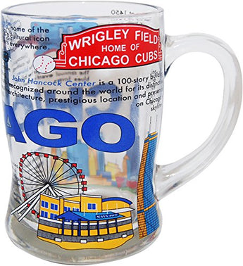 Collection of Designed Beer Mugs from Cities and States Across USA (History of Chicago)