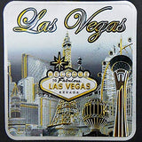 Las Vegas Skyline Coaster with Welcome Sign & Eiffel Tower Design | Coaster for Men & Women | Perfect Souvenir Gift Collection