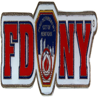 FDNY white metal magnet 
