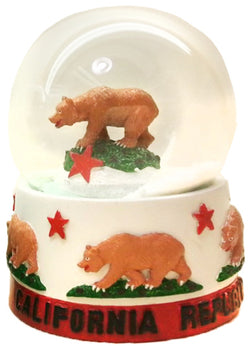 California Republic snowglobe red white red and green 